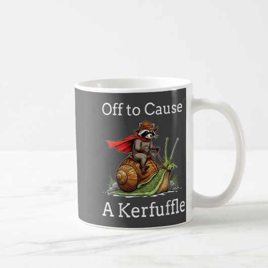 Off To Cause A Kerfuffle Raccoon Whimsical Wizard  Koffiemok (Rechts)