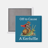 Off To Cause A Kerfuffle Raccoon Whimsical Wizard Magneet (Voorkant / Achterkant)