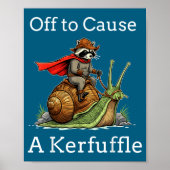 Off To Cause A Kerfuffle Raccoon Whimsical Wizard  Poster (Voorkant)