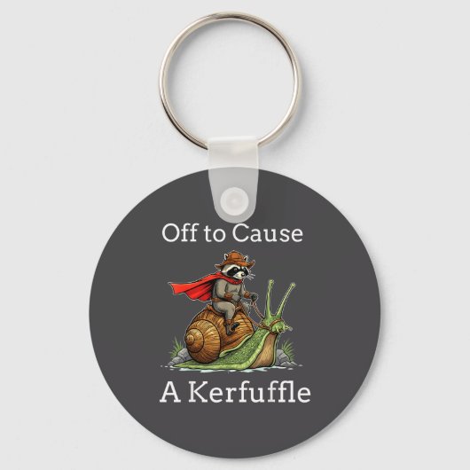 Off To Cause A Kerfuffle Raccoon Whimsical Wizard  Sleutelhanger (Voorkant)