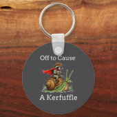 Off To Cause A Kerfuffle Raccoon Whimsical Wizard  Sleutelhanger (Voorkant)