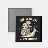 Off to cause a kerfuffle wizard whimsical capybara magneet (Voorkant / Achterkant)