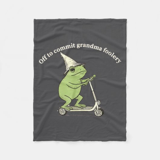 Off To Commit Grandma Foolery Funny Frog Meme  Fleece Deken (Voorkant)