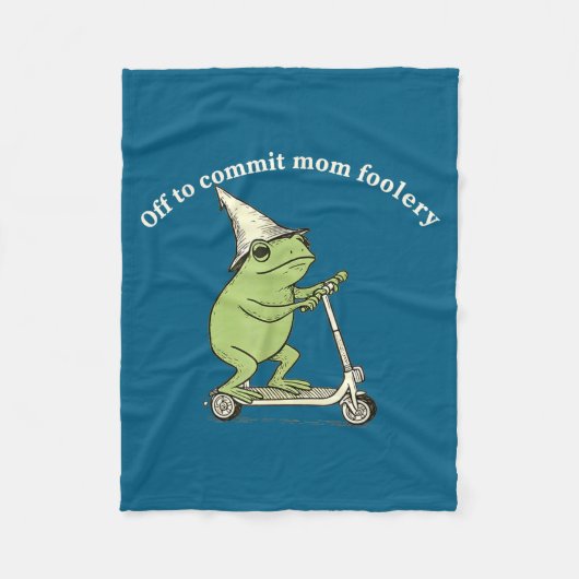 Off To Commit Mom Foolery Funny Frog Meme Fleece Deken (Voorkant)