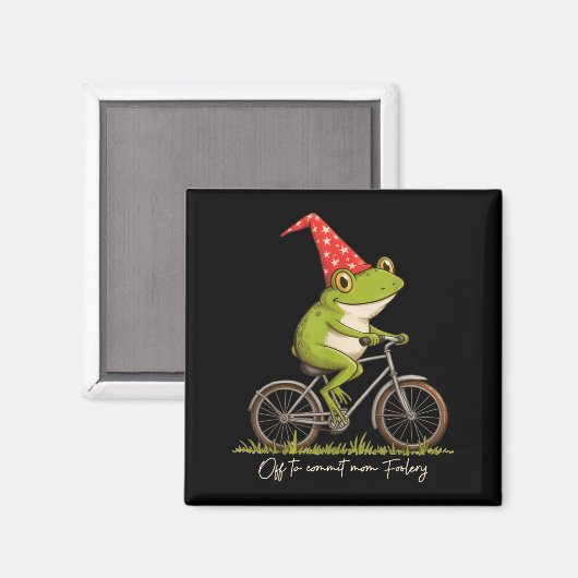 Off To Commit Mom Foolery Funny Frog Meme  Magneet (Voorkant / Achterkant)