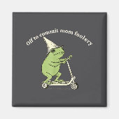 Off To Commit Mom Foolery Funny Frog Meme  Magneet (Voorkant)