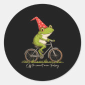 Off To Commit Mom Foolery Funny Frog Meme  Ronde Sticker (Voorkant)