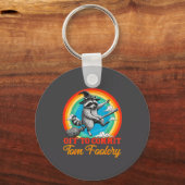 Off To Commit Tom Foolery Raccoon Funny Retro Desi Sleutelhanger (Voorkant)