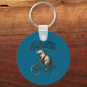 Off to commit tomfoolery capybara vintage meme  sleutelhanger (Voorkant)