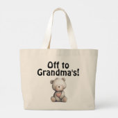 Off  to Grandma's bag Grote Tote Bag (Achterkant)