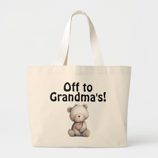 Off  to Grandma's bag Grote Tote Bag (Voorkant)