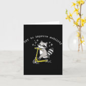 Off To Improve Mobility Funny Raccoon Pt Physical Kaart (Gele Bloem)