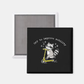 Off To Improve Mobility Funny Raccoon Pt Physical  Magneet (Voorkant / Achterkant)