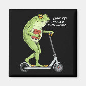 Off To Praise D Lord Funny Frog Christian Meme Magneet (Voorkant)