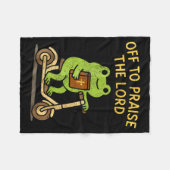 Off To Praise The Lord Frog Christian Fleece Deken (Voorkant (Horizontaal))