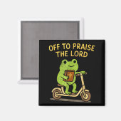 Off To Praise The Lord Frog Christian Magneet (Voorkant / Achterkant)