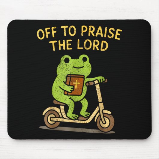 Off To Praise The Lord Frog Christian Muismat (Voorkant)