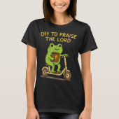 Off To Praise The Lord Frog Christian T-shirt (Voorkant)