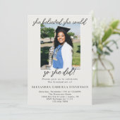 Off White 2 Photo Script Graduation Announcement Kaart (Staand voorkant)