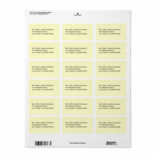 Off-White Address Sjabloon Mailing Labels (Full Sheet)