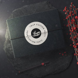 Off white Bedrijf logo Business Merk op maat Ronde Sticker