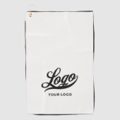Off white Black border Company Logo Business Club Golfhanddoek (Voorkant)