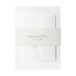 Off-white bruiloft uitnodiging uitnodigingen wikkel