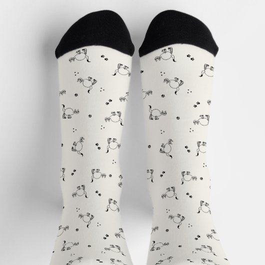 Off-white Cat Line Art Pattern Socks Sokken (Top)