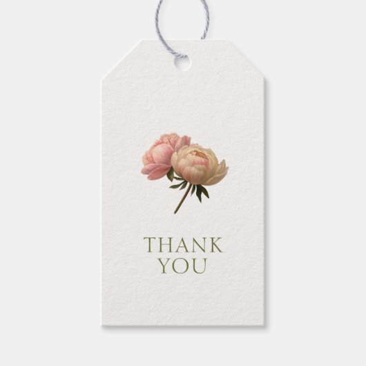 Off-White | Chic Roze Trouw Bedankbrief Prijskaart Cadeaulabel (Voorkant)