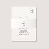 Off-White | Couple Monogram Wedding Invitation  Uitnodigingen Wikkel
