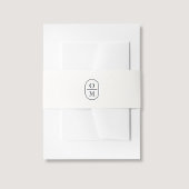 Off-White | Couple Monogram Wedding Invitation  Uitnodigingen Wikkel