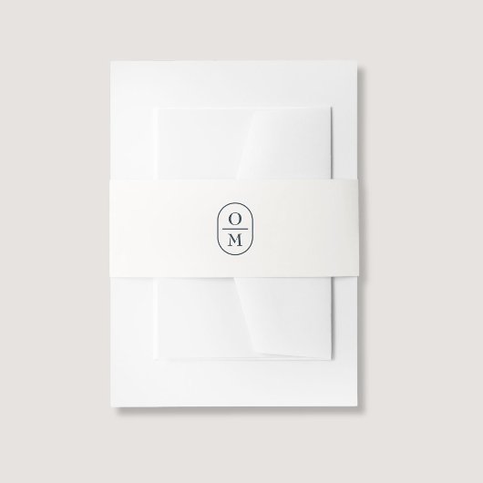 Off-White | Couple Monogram Wedding Invitation  Uitnodigingen Wikkel
