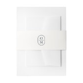 Off-White | Couple Monogram Wedding Invitation  Uitnodigingen Wikkel (Voorkant Voorbeeld)