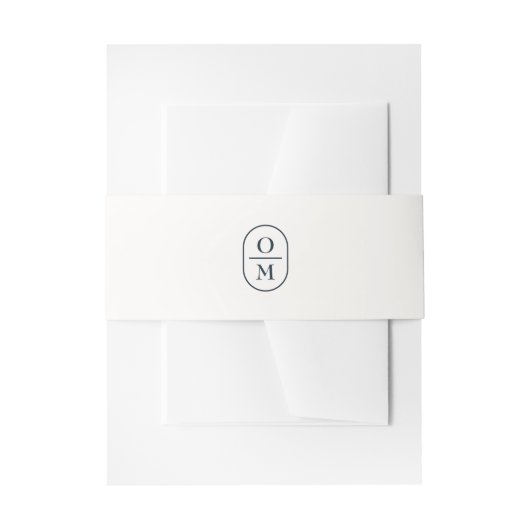 Off-White | Couple Monogram Wedding Invitation  Uitnodigingen Wikkel (Voorkant Voorbeeld)