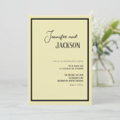 Off White Cream Minimalistische Uitnodiging voor e (Staand voorkant)