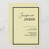 Off White Cream Minimalistische Uitnodiging voor e (Voorkant / Achterkant)