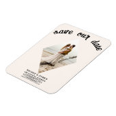 Off White Diamond Foto Bruiloft Save the Date Magneet (Linkerzijde)
