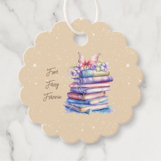 Off White Fairy Book Party Dank je Bedankjes Labels (Voorkant)