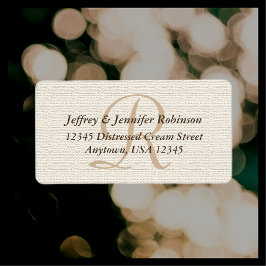 Off white gestructureerd retour adres label monogr