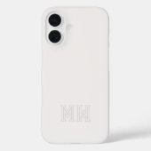 Off White Grey Initialen Monogram Eenvoudig Minima Case-Mate iPhone Case (Achterkant)