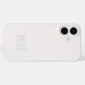 Off White Grey Initialen Monogram Eenvoudig Minima Case-Mate iPhone Case (Achterkant (horizontaal))