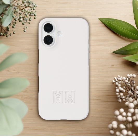 Off White Grey Initialen Monogram Eenvoudig Minima Case-Mate iPhone Case