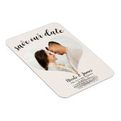 Off White Hart Foto Bruiloft Save the Date Magneet (Rechterzijde)