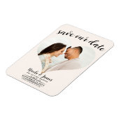 Off White Hart Foto Bruiloft Save the Date Magneet (Linkerzijde)