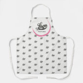 Off white Hot pink Business logo Bedrijfsmerk Schort (Voorkant)