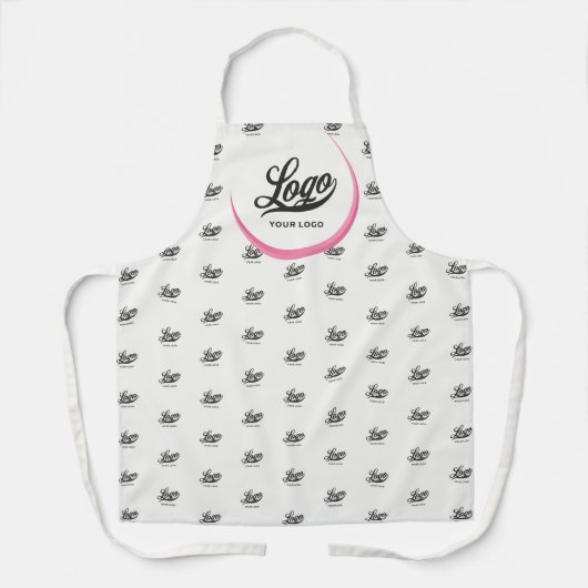 Off white Hot pink Business logo Bedrijfsmerk Schort (Voorkant)