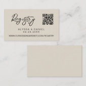 Off-white huwelijksdouche gift register QR-code Informatiekaartje (Voorkant / Achterkant)