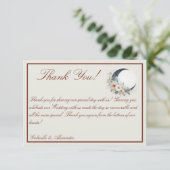 Off White & kaneel Moonflower bruiloft Bedankkaart (Staand voorkant)