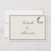 Off White & kaneel Moonflower bruiloft Bedankkaart (Achterkant)