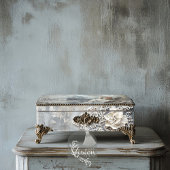 Off White Kant Effect, Zilveren Patina Achtergrond Tissuepapier